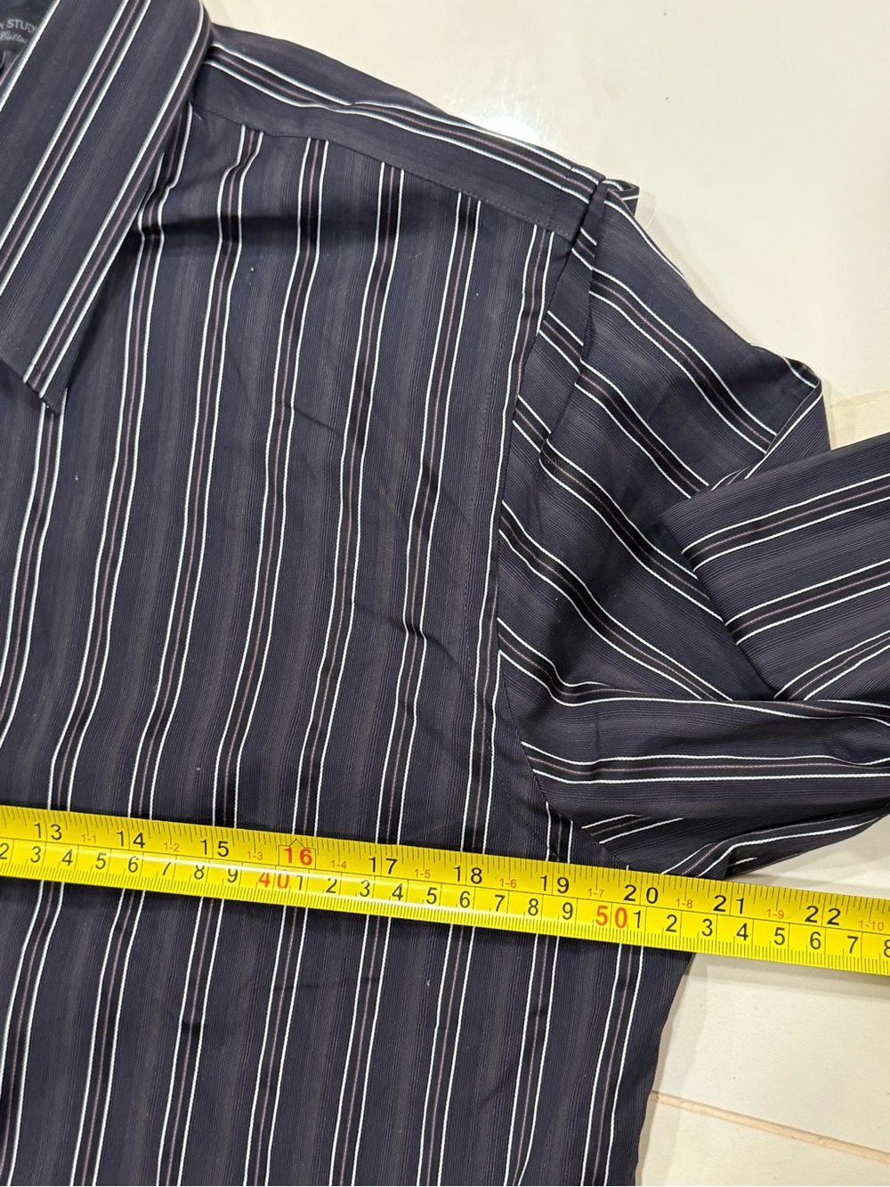 Express Men's Black Striped Dress Shirt - Picture 4 of 6